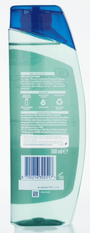Head & Shoulders Deep Cleanse Oil Control Anti-Dandruff Shampoo 300ml 300ml