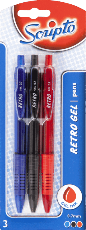 6001811705577_205917838 Scripto Assorted Retro Gel Pens 3pk 3pk