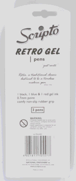 Scripto Assorted Retro Gel Pens 3pk 3pk