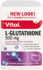 Vital Citrus Flavoured 500mg L-Glutathione Mouth Dissolving Tablets 30pk 30pk