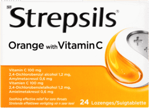 Strepsils Orange with Vitamin C Lozenges 24pk 24pk