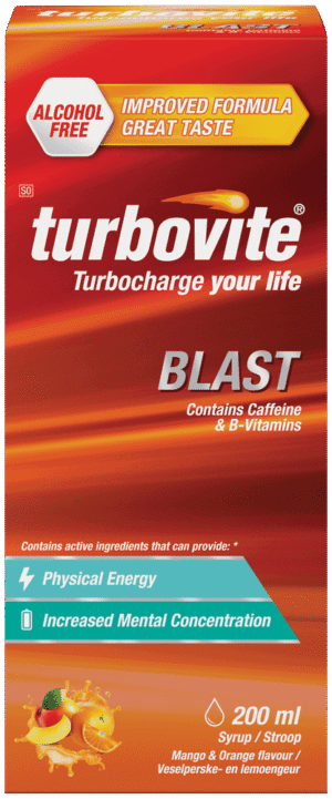 Turbovite Mango & Orange Flavour Blast Energy-Boosting Syrup 200ml 200ml
