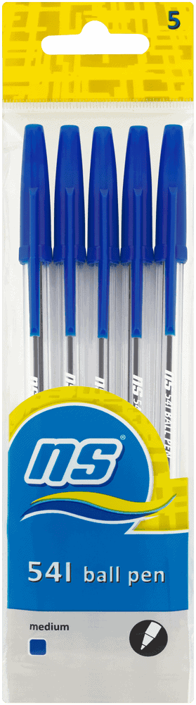 National Stationery Blue Medium Ball Pen 5pk 5pk