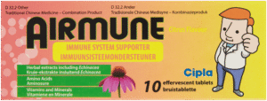 Cipla Airmune Citrus Flavour Immune System Supporter Effervescent Tablets 10pk 10pk