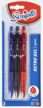 Scripto Assorted Retro Gel Pens 3pk 3pk