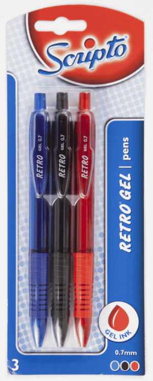 Scripto Assorted Retro Gel Pens 3pk 3pk