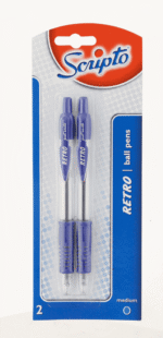 Scripto Retro Blue Ball Pen 2pk 2pk