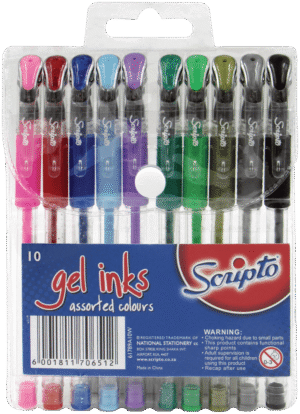 Scripto Assorted Gel Inks Pen 10pk 10pk