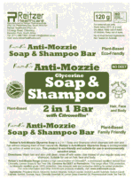 Reitzer's Anti-Mozzie Glycerine Soap & Shampoo Bar 120g 120g