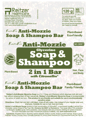 Reitzer's Anti-Mozzie Glycerine Soap & Shampoo Bar 120g 120g