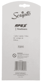 Scripto Apex Assorted Fineliners 4pk 4pk