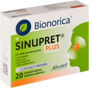 Bionorica Sinupret Plus Colds, Flu & Sinusitis Coated Tablets 20pk