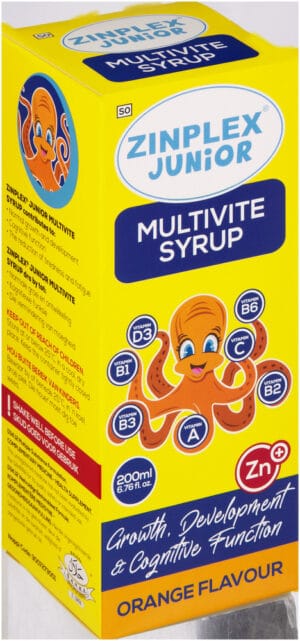 Zinplex Junior Orange Flavour Multivite Syrup 200ml