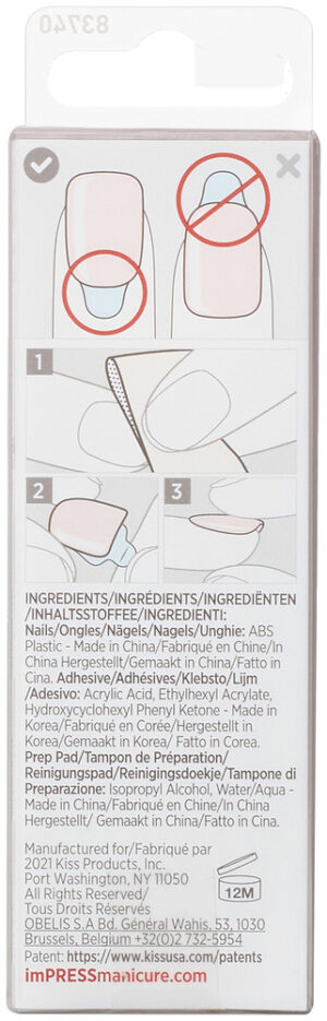 Impress Point Pink Color Press-On Manicure 30pk