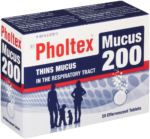 Pholtex Mucus 200 Effervescent Tablets 20pk