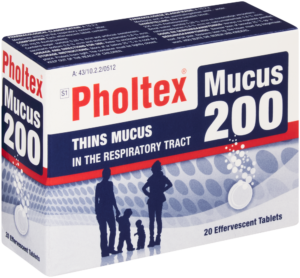 Pholtex Mucus 200 Effervescent Tablets 20pk