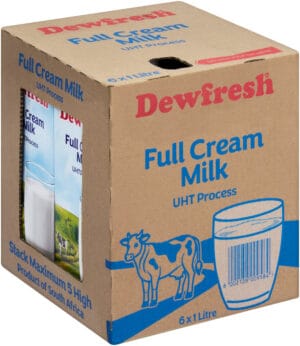 Dewfresh Long Life Full Cream Milk 6 x 1L