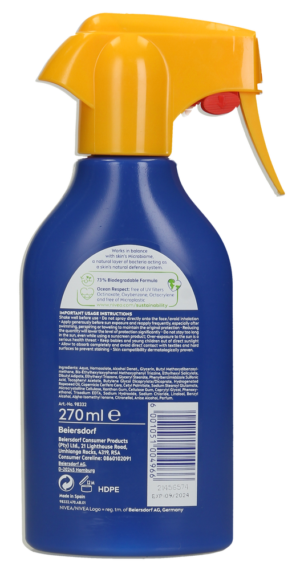 Nivea SUN SPF50+ Protect & Moisture Sunscreen Trigger Spray 270ml