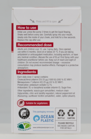 Betteryou DLux+ Vitamin D+K2 Daily Oral Spray 12ml