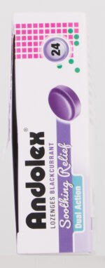 Andolex Blackcurrant Soothing Relief Lozenges 24pk
