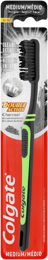 Colgate Double Action Medium Charcoal Toothbrush 1s