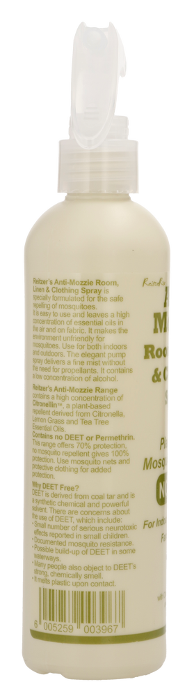 Reitzer's Anti-Mozzie Room, Linen and Clothing Spray Plant-Based Mosquito Repellent 250ml