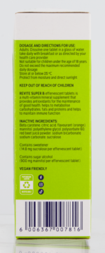 Revite Super B Energy & Anti-Stress Effervescent Tablets 30pk