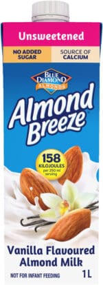 Almond Breeze Vanilla Flavoured Unsweetened Almond Milk 1L