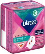 Libresse Heavy Flow V-Protection Ultra Long+ Sanitary Pads with Wings 8pk