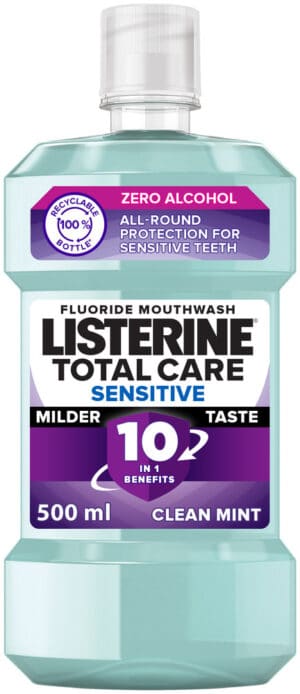 Listerine Total Care Sensitive Fluoride Mouthwash 500ml