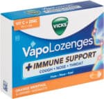 Vicks VapoLozenges Orange Menthol Immune Support Lozenges 16pk