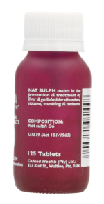 Natura Nat Sulph Biochemic Tissue Salt Tablets 125pk