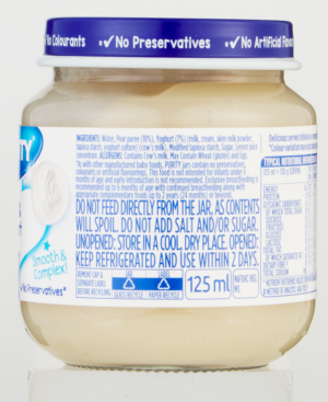 Purity From 7 Months Pear & Yoghurt Yogi 125ml