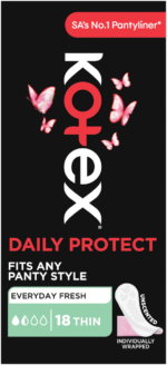 Kotex Daily Protect Thin Unscented Pantyliners 18pk