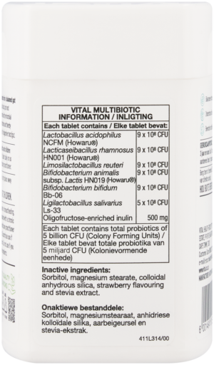 Vital Specialist Strawberry Flavoured Multibiotic Chewable Tablets 30pk