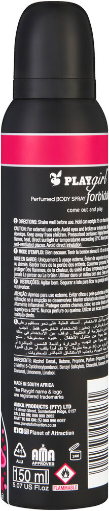 Playgirl Forbidden Perfumed Body Spray 150ml
