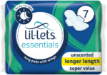 Lil-lets Essentials Unscented Long Pads with Wings 7pk