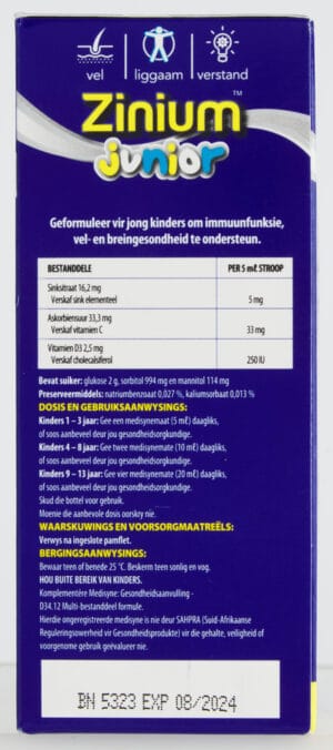 Zinium Junior Cream Soda Flavour Immune Support Syrup 200ml