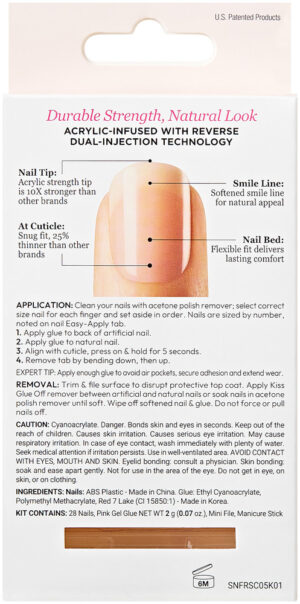KISS Salon Acrylic Nude French Nails 28pc