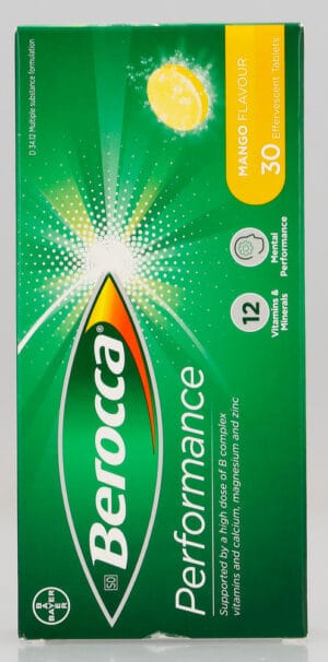Berocca Performance Mango Flavour Effervescent Tablets 30pk