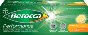 Berocca Performance Orange Flavour Effervescent Tablets 10pk