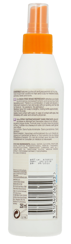 Dark And Lovely Au Naturale Wash-Free Braid Refresher Spray 250ml
