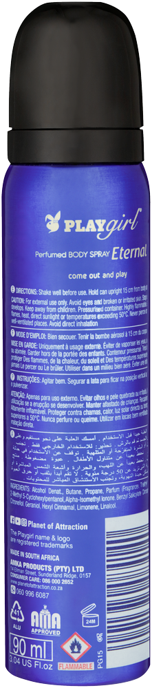 Playgirl Eternal Perfumed Body Spray 90ml