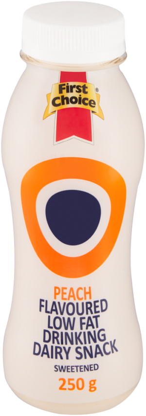 First Choice Peach Flavoured Low Fat Drinking Dairy Snack 250g