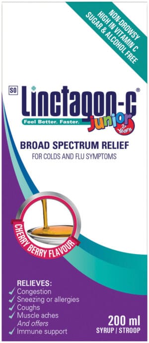 Linctagon Junior Cherry Berry Flavour Broad Spectrum Relief Syrup 200ml