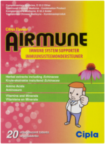 Airmune Citrus Flavour Immune System Supporter Effervescent Tablets 2 x 20pk