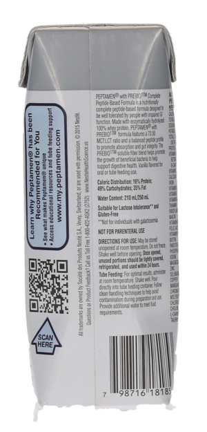 Peptamen Vanilla Flavour Peptide-Based Complete Nutrition 250ml