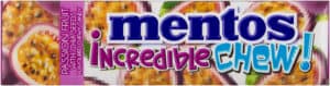 Mentos Incredible Chew! Passion Fruit with Chia Seeds Flavoured Chewy Candy 47g