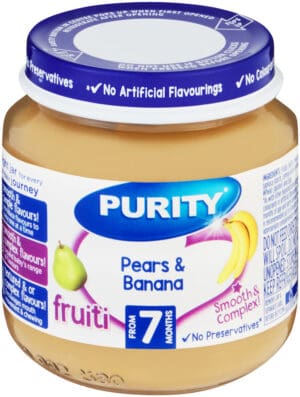 Purity From 7 Months Pears & Banana Fruiti 125ml