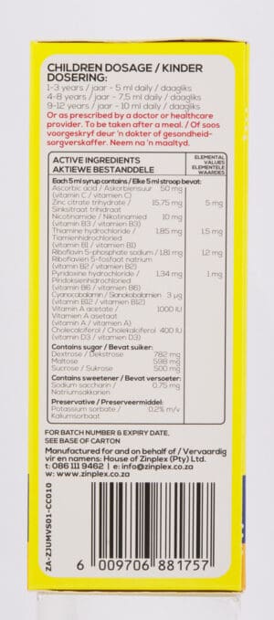 Zinplex Junior Orange Flavour Multivite Syrup 200ml
